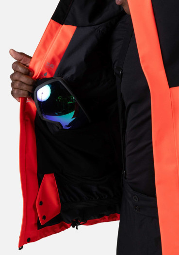 detail Men's jacket Rossignol-HERO LARGE INSULATED JKT-NEON RED