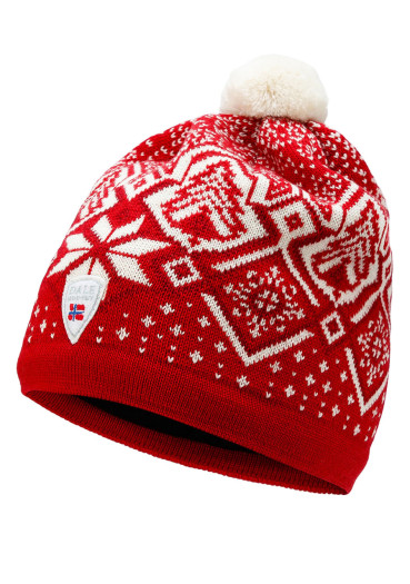 detail Dale of Norway Winterland Hat Raspberry Offwhite Redrose