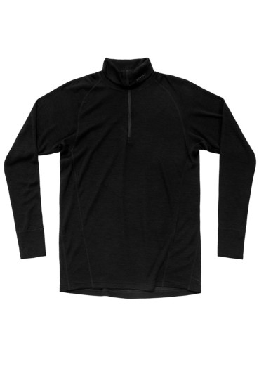 detail Men's T-shirt Devold Duo Active Merino 205 Z.Neck Man Black