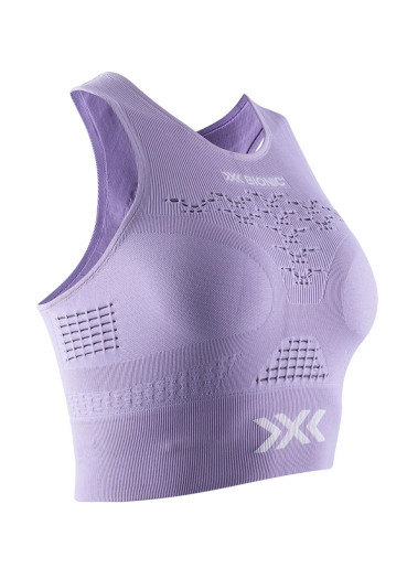 detail Women's sports bra X-Bionic® Energizer 4.0 Fitness Crop Top Wmn Bright Lavender/White