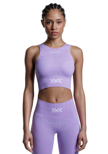 detail Women's sports bra X-Bionic® Energizer 4.0 Fitness Crop Top Wmn Bright Lavender/White