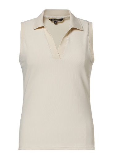 detail Goldbergh Caroline Sleeveless Polo Top Champagne