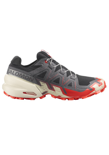 detail Salomon Speedcross 6 Men's Shoes Black/Fiery Red/Almilk