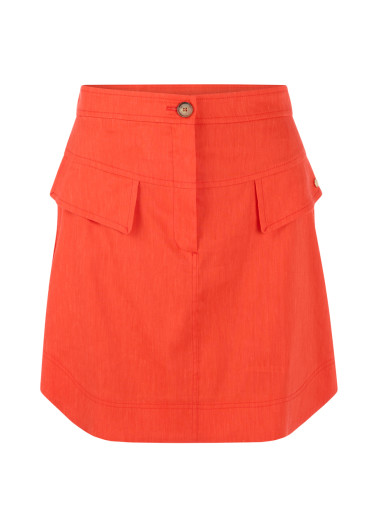 detail Women skirt Marc Cain AC 71.31 W70 Skirt Bright Tomato 223