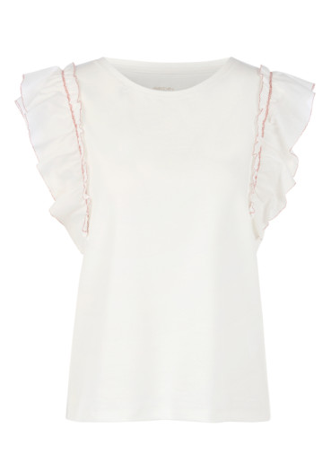 detail Women´s top Marc Cain AC 48.63 J15 T-Shirt Off-White 110