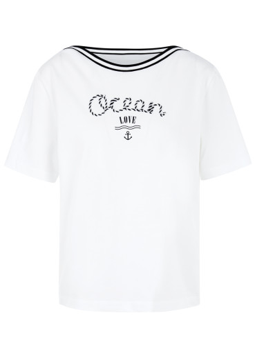 detail Women's T-shirt Marc Cain AS 48.60 J68 T-Shirt White 100