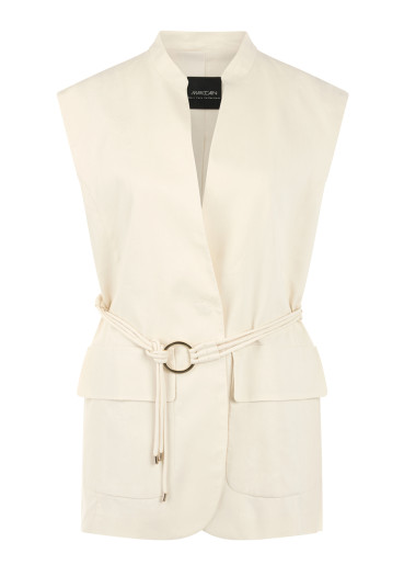 detail Women's vest Marc Cain AC 37.04 W70 Waistcoat Bright Ecru 112