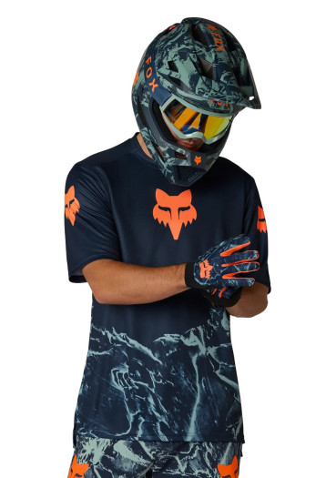 detail Fox Yth Ranger Ss Jrsy Img Print Arctic Blue Kids Cycling Jersey