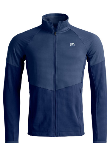 detail Ortovox Fleece Light Grid Hoody M Deep Ocean Men's Sweatshirt