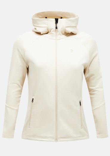 detail Women´s sweatshirt Peak Performance W Rider Essentials Zip Ho-R Sand Fog N36
