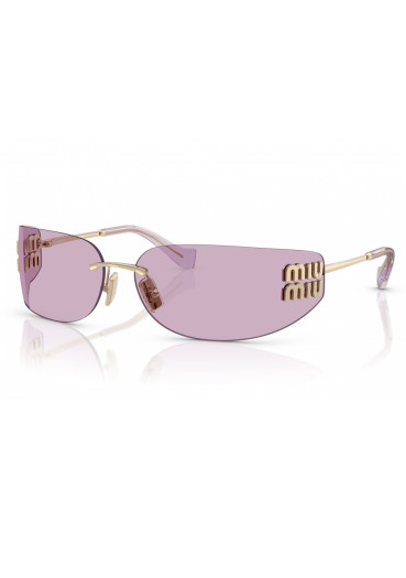 detail Miu Miu MU A51S ZVN90O75 Sunglasses Pale Gold/Pink