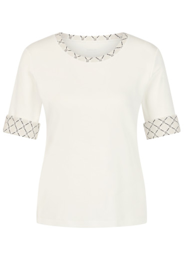 detail Women's Marc Cain BS 48.05 J55 T-Shirt Off-White 110