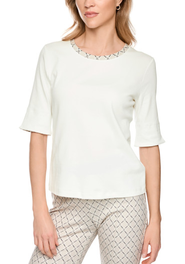detail Women's Marc Cain BS 48.05 J55 T-Shirt Off-White 110