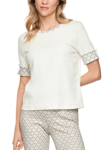 detail Women's Marc Cain BS 48.05 J55 T-Shirt Off-White 110