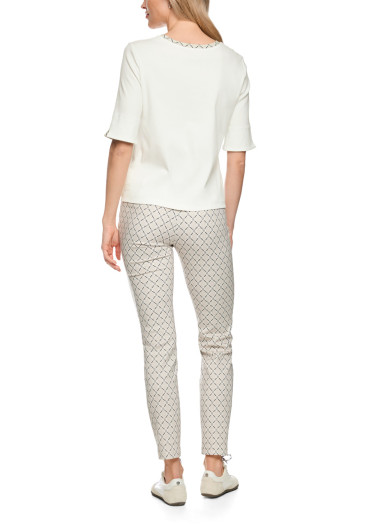 detail Women's Marc Cain BS 48.05 J55 T-Shirt Off-White 110