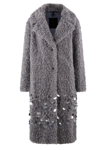 detail Women's coat Sportalm Alaya 100305 Grey Melange Dark (58)