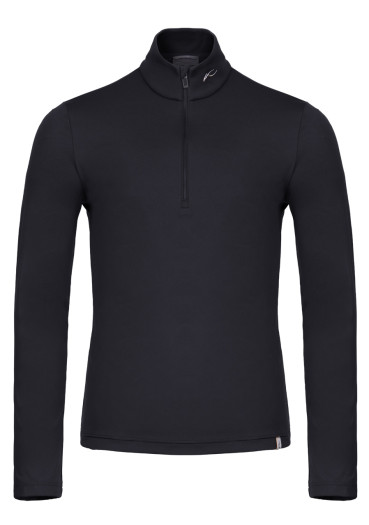 detail Men's turtleneck Kjus Men Feel Midlayer Half-Zip, Black