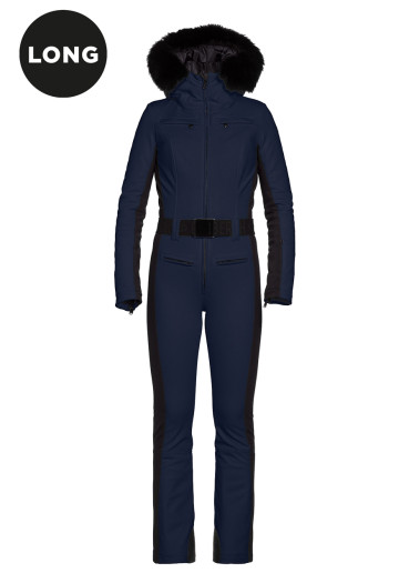 detail Women's overalls Goldbergh Parry Long Ski Suit Faux Border French Blue