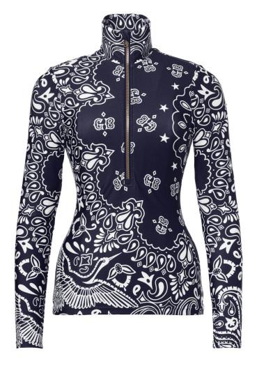 detail Women's turtleneck Goldbergh Toriko Ski Pully Bandana Paisley Blue