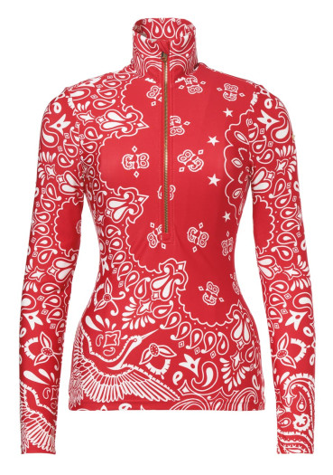 detail Women´s turtleneck Goldbergh Toriko Ski Pully Bandana Paisley Flame
