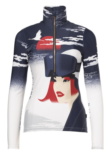 detail Women's turtleneck Goldbergh Yuki Ski Pully Denim Dojo Mads Berg