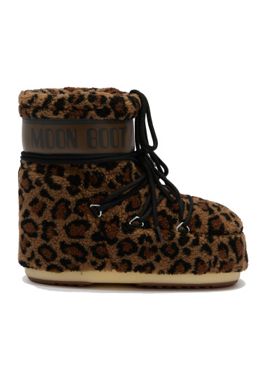 detail Women's shoes Moon Boot Icon Low Fleece Leopard Mm21 Cognac/Cocoa
