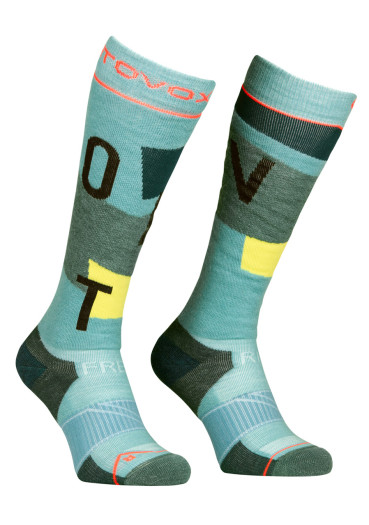 detail Ortovox Freeride Long Socks Cozy Women's Ice Waterfall