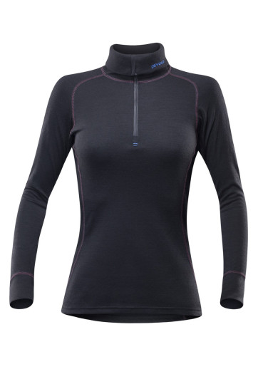 detail Women´s thermo t-shirt DEVOLD DUO ACTIVE  ZIP NECK BLK