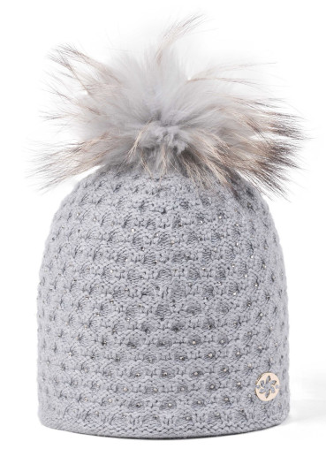 detail Women's hat GRANADILLA HONEYCOMB STRASS PEARL GRAY