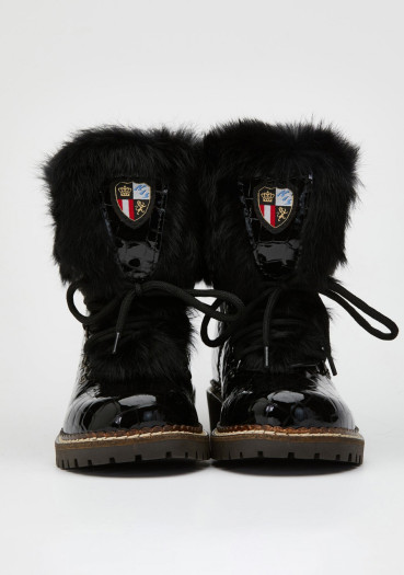 detail Women's fur boots Nis 1515404/A Scarponcino Pelle Vittelo Black