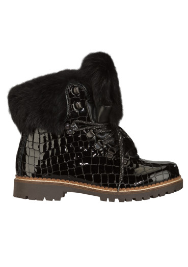 detail Women's fur boots Nis 1515404/A Scarponcino Pelle Vittelo Black
