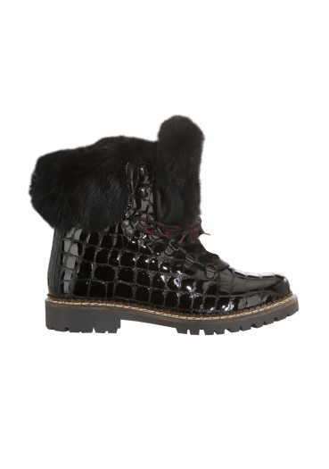 detail Women's fur boots Nis 1515404/A Scarponcino Pelle Vittelo Black