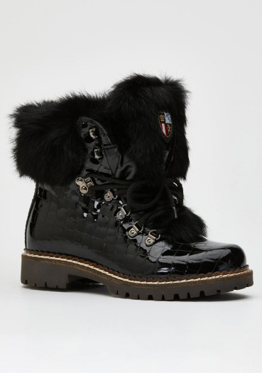 detail Women's fur boots Nis 1515404/A Scarponcino Pelle Vittelo Black