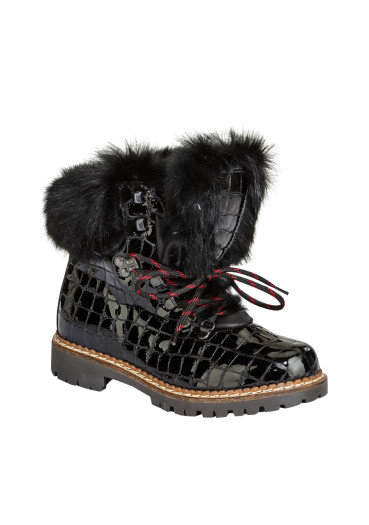 detail Women's fur boots Nis 1515404/A Scarponcino Pelle Vittelo Black