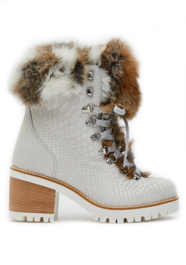 detail Women's winter boots Nis 2015471/1 Scarponcino Pelle St.Rettile Latte/Lapin