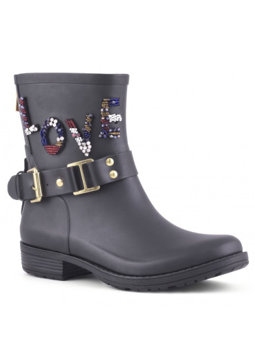 detail Colors of California Camperos Rubber Boot LOVE Patc black