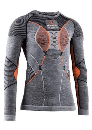 detail X-Bionic APANI 4.0 MERINO SHIRT B080 Black/Grey/Orange