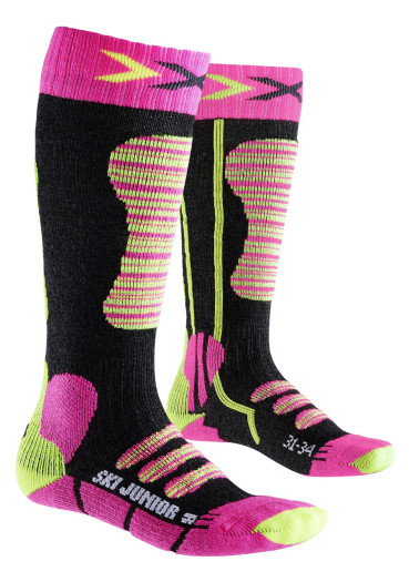 detail Kids socks X-SOCKS SKI JUNIOR Fuchsia/Yellow
