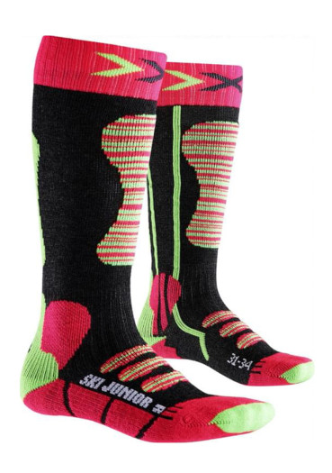 detail Kids socks X-SOCKS SKI JUNIOR Fuchsia/Yellow