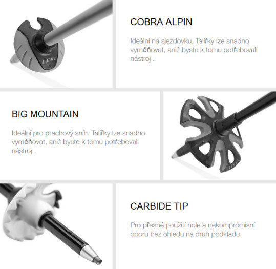 detail Leki Spitfire sjezdové hole