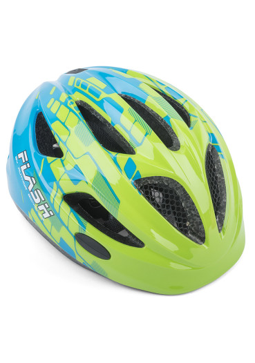 detail Children's helmet AUTHOR FLASH INMOLD GREEN/BLUE