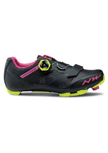 detail Women's cycling shoes Northwave Razer Wmn Black/Fuch./Yel.Flu