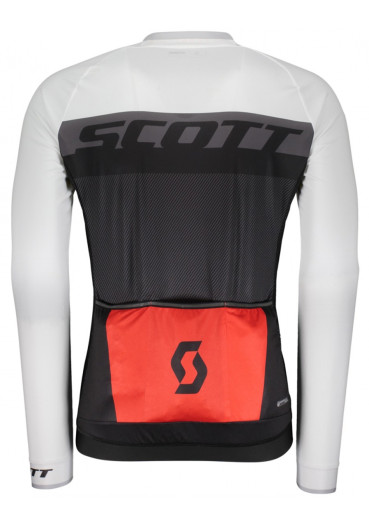 detail Men’s cycling jersey Scott RC Pro LS Shirt Black/Fiery Red
