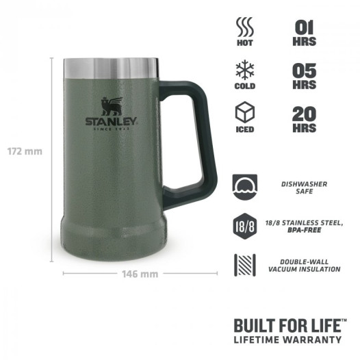 detail Stanley Adventure series Korbel 700ml vak. zelený