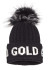 detail Women's Hat Goldbergh Hodd Beanie Real Raccoon Fur Black