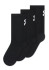 detail On Running Logo Sock High 3P Kids Socks, Black