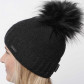 preview Women's Sherpa hat GAIA merino mel black