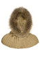 preview Women's Goldbergh Noami Hooded Scarf Real Raccoon Fur Latte