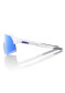 preview 100% S3 Sunglasses – Matte White / HiPER Blue Multilayer Mirror Lens