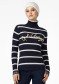 preview Goldbergh Mimi Long Sleeve Knit Sweater Breton Stripe Blue/Cream